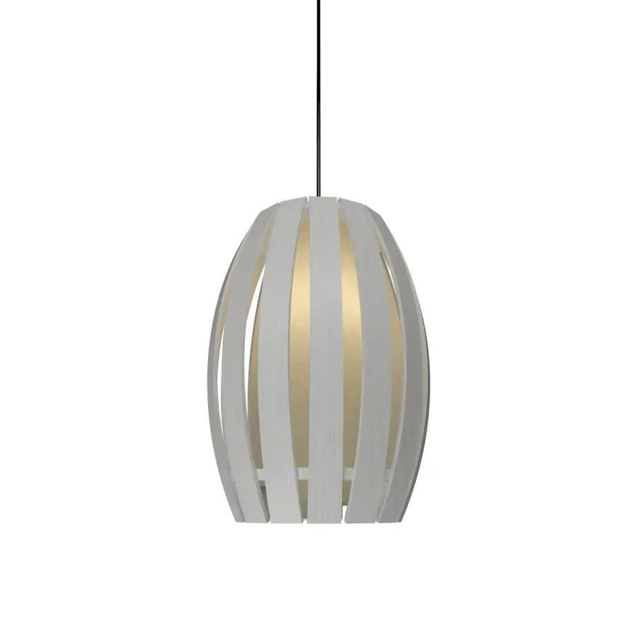 Barrel One Light Pendant in Organic White