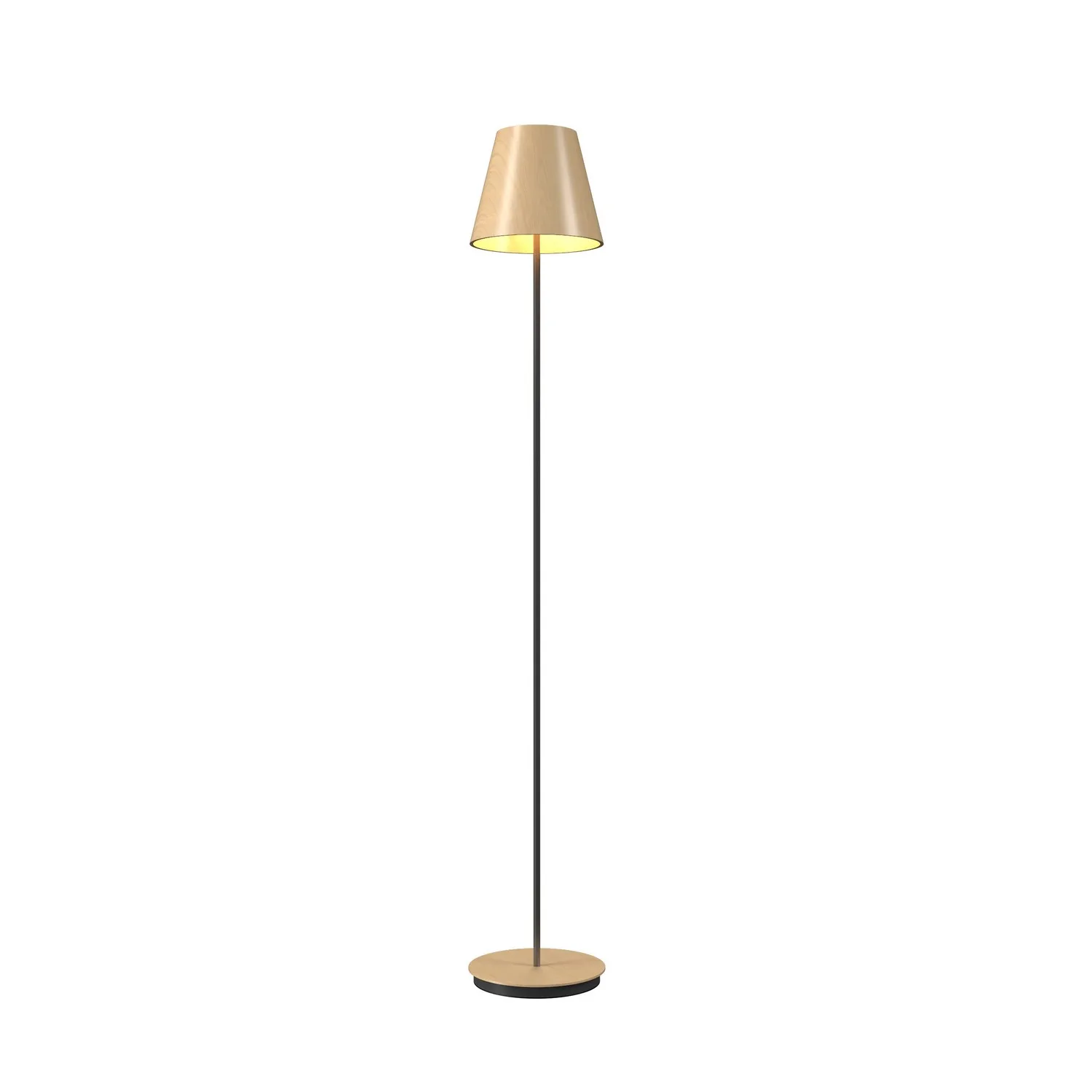 Conical One Light Floor Lamp in Maple