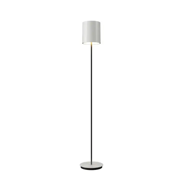 Cylindrical One Light Floor Lamp in Organic White