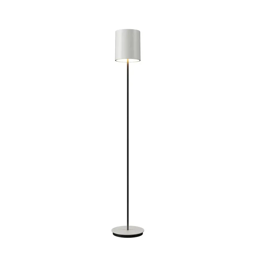 Cylindrical One Light Floor Lamp in Organic White