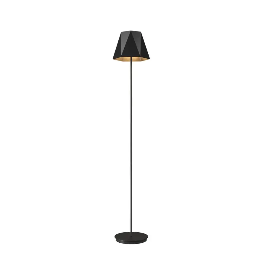Facet One Light Floor Lamp in Organic Black
