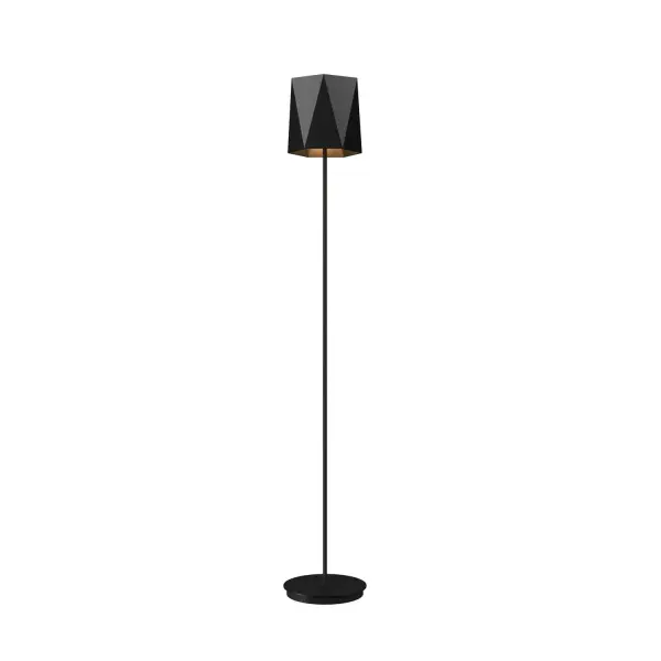 The Facet floor lamp brings architectural sophistication with its geometric form and organic black finish. At nearly 63 inches tall, it makes a bold statement while providing functional task lighting in modern spaces.
