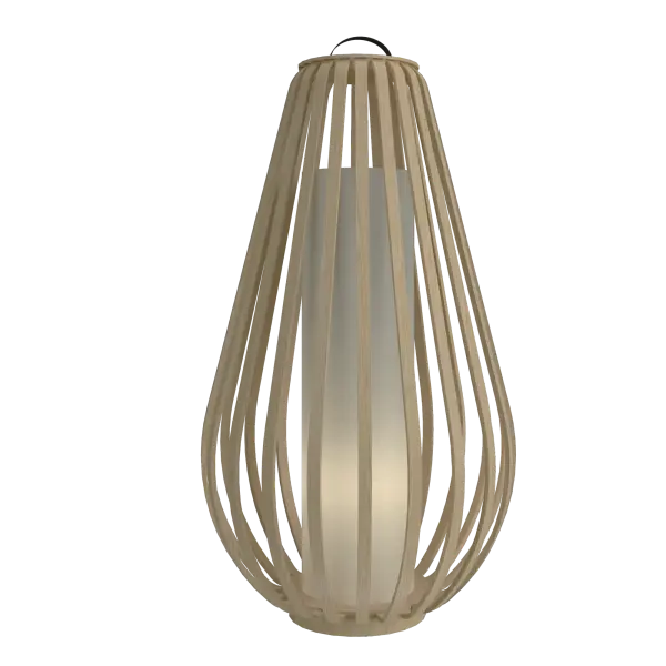 Collection: Balloon Designer: Studio Accord Finish: Sand Width: 16.14" Height: 28.54" Weight: 8.93 lb Number of Bulbs: 1 Maximum Wattage: 25.00 W Bulb Type: A19 Bulb Base: E26 CRI: 90 Voltage: 120.00 V Material: Wood veneer, MDF Country of Origin: Brazil Safety Listing: UL Safety Rating: Damp Connection: Plug In Manufacturer Warranty: 5 Years