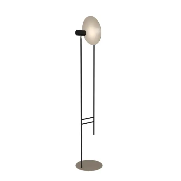 The Dot floor lamp brings modern sophistication in a compact footprint. Its organic cappuccino finish adds natural warmth while dual lights provide flexible illumination for reading or ambient lighting.
