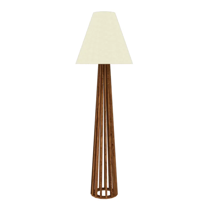Slatted One Light Floor Lamp in Imbuia