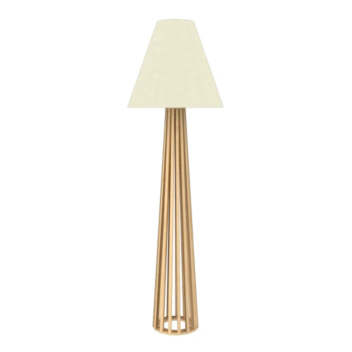 Slatted One Light Floor Lamp in Maple