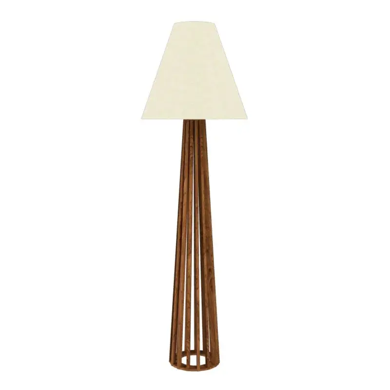 Slatted One Light Floor Lamp in Organic Gold
