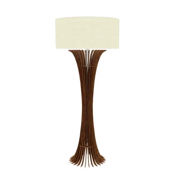 Wooden decorative luminaire with contemporary, timeless design in natural wood veneer or Italian lacquer finish. Proudly made in Brazil, combining high-end technology and the irreplaceable manual finishing. Collection: Stecche di Legno Designer: Studio Accord Finish: Imbuia Width: 27.56" Height: 65.35" Length: 27.30" Weight: 15.10 lb Wire: 118`` Number of Bulbs: 1 Maximum Wattage: 25.00 W Bulb Type: A19 Bulb Base: E26 Light Source: LED CRI: 90 Voltage: 120.00 V Material: Wood veneer, MDF Country of Origin: Brazil Safety Listing: UL Safety Rating: Damp Connection: Plug In LED Manufacturer Warranty: 5 Years Spec Sheet Instructions