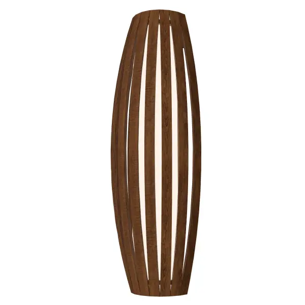 Wooden decorative luminaire with contemporary, timeless design in natural wood veneer or Italian lacquer finish. Proudly made in Brazil, combining high-end technology and the irreplaceable manual finishing. Collection: Barrel Designer: Studio Accord Finish: Imbuia Width: 5.51" Height: 27.56" Length: 9.84" Weight: 6.35 lb Extension from Wall: 5.46" Number of Bulbs: 3 Maximum Wattage: 25.00 W Bulb Type: A19 Bulb Base: E26 Light Source: LED Delivered Lumens: 1100.00 lm CRI: 90 Voltage: 120.00 V Material: Wood veneer, MDF Country of Origin: Brazil Safety Listing: UL Safety Rating: Damp Connection: Hard Wired LED Manufacturer Warranty: 5 Years Spec Sheet Instructions
