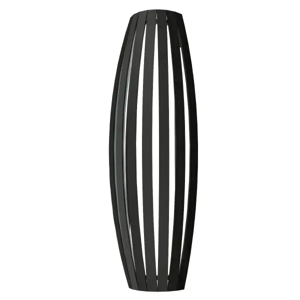 Barrel Three Light Wall Lamp in Organic Black