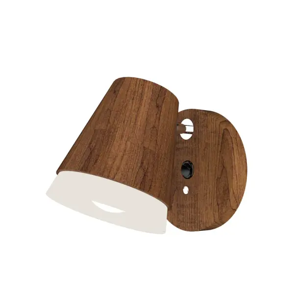 Wooden decorative luminaire with contemporary, timeless design in natural wood veneer or Italian lacquer finish. Proudly made in Brazil, combining high-end technology and the irreplaceable manual finishing. Collection: Conic Designer: Studio Accord Finish: Imbuia Width: 7.87" Height: 7.09" Length: 5.91" Weight: 2.65 lb Extension from Wall: 7.80" Number of Bulbs: 1 Maximum Wattage: 25.00 W Bulb Type: A19 Bulb Base: E26 Light Source: LED Delivered Lumens: 410.00 lm CRI: 90 Voltage: 120.00 V Material: Wood veneer, MDF Country of Origin: Brazil Safety Listing: UL Safety Rating: Damp Connection: Hard Wired LED Manufacturer Warranty: 5 Years Spec Sheet Instructions