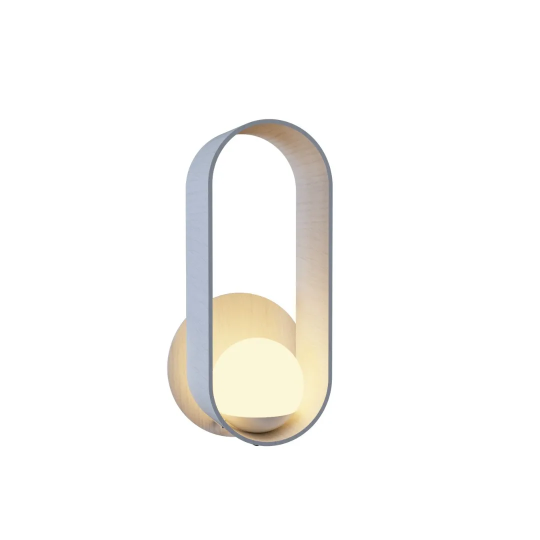 Sfera One Light Wall Lamp in Organic White