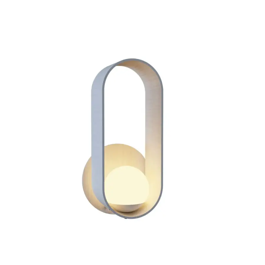 Sfera One Light Wall Lamp in Organic White