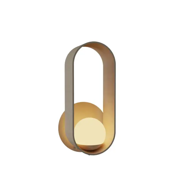 Sfera One Light Wall Lamp in Organic Cappuccino