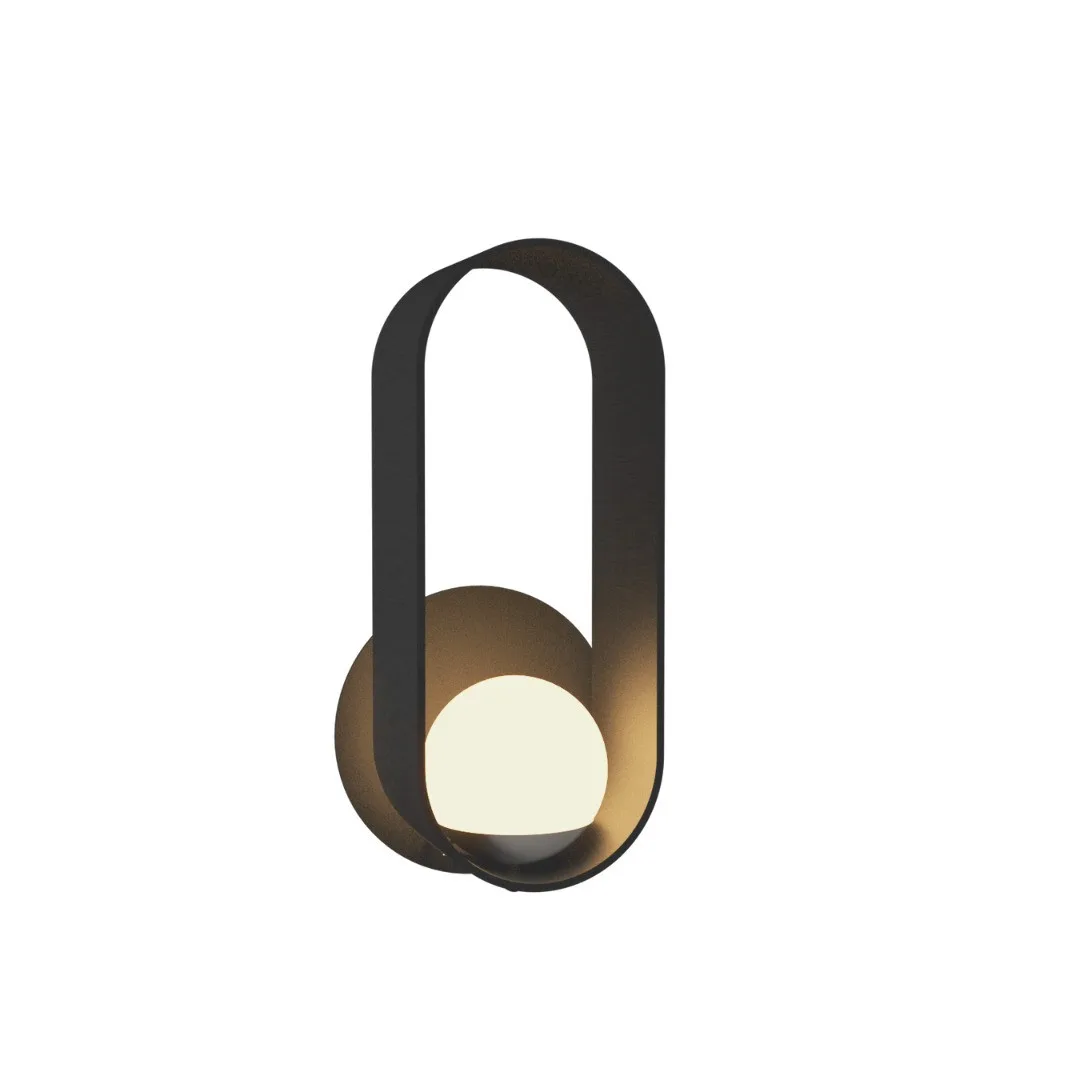 Sfera One Light Wall Lamp in Organic Grey