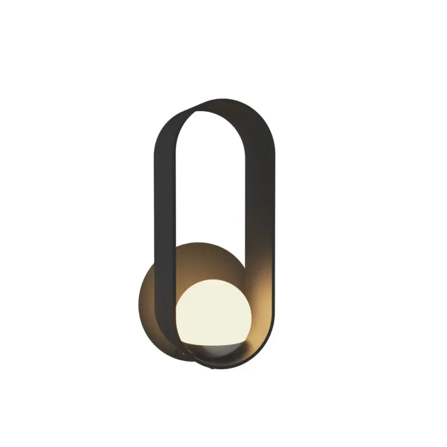 Sfera One Light Wall Lamp in Organic Grey