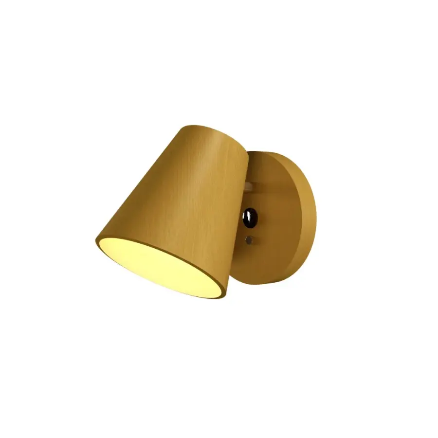 Conical Two Light Wall Lamp in Organic Gold