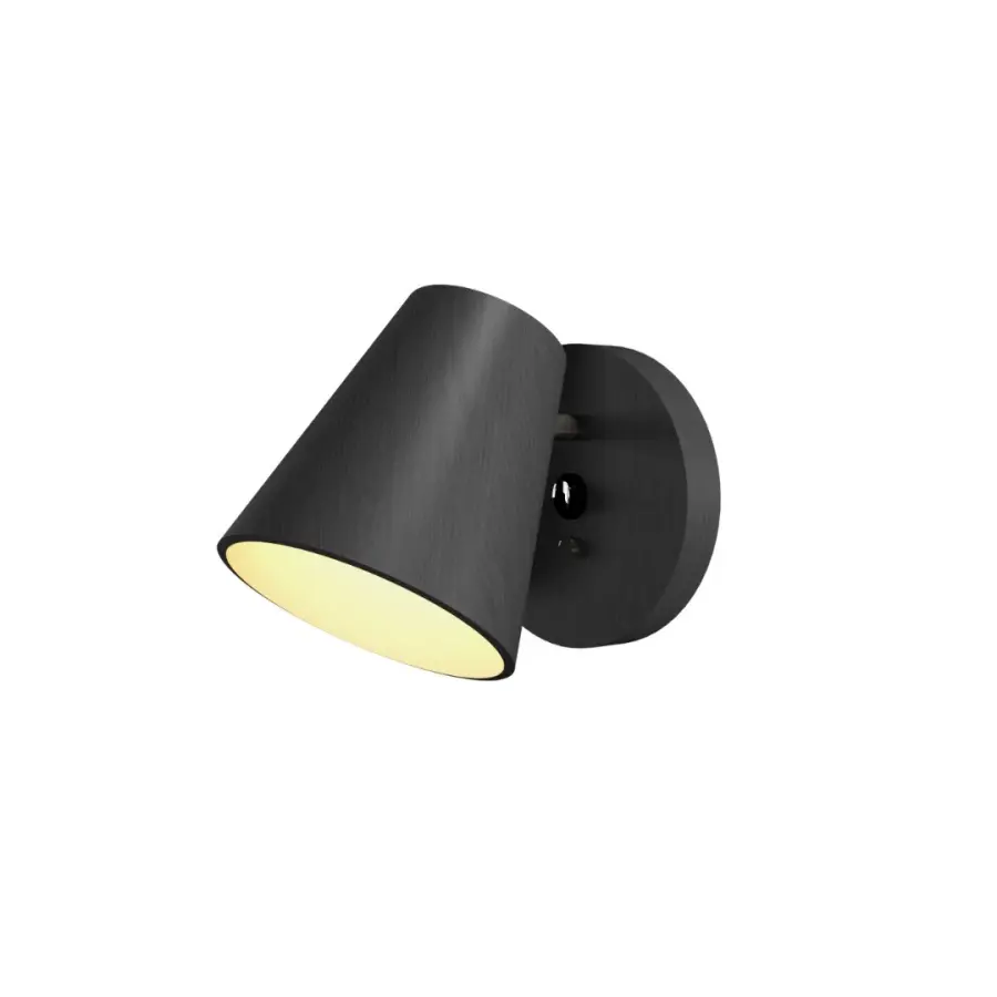Conical Two Light Wall Lamp in Organic Grey