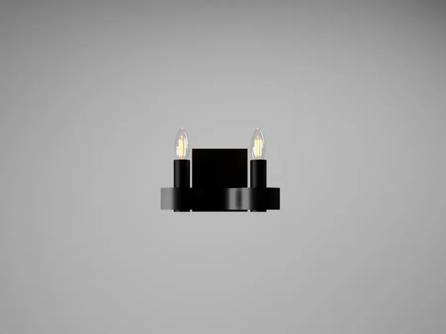 Flow Two Light Wall Sconce in Organic Black