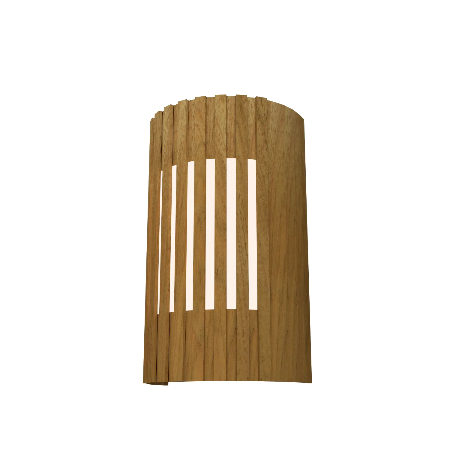 Slatted Two Light Wall Lamp in Louro Freijo