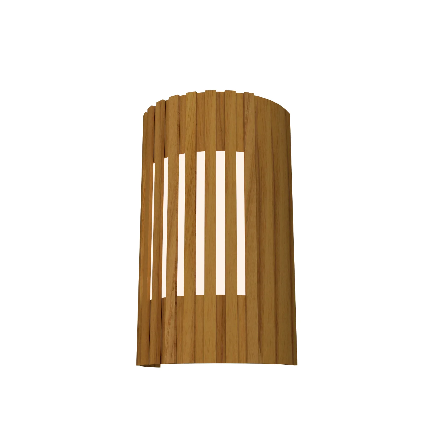 Slatted Two Light Wall Lamp in Teak