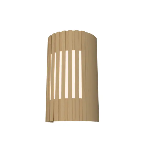Wooden decorative luminaire with contemporary, timeless design in natural wood veneer or Italian lacquer finish. Proudly made in Brazil, combining high-end technology and the irreplaceable manual finishing. Collection: Slatted Designer: Studio Accord Finish: Maple Width: 4.33" Height: 11.81" Length: 7.09" Weight: 2.78 lb Extension from Wall: 4.29" Wire: 118`` Number of Bulbs: 2 Maximum Wattage: 25.00 W Bulb Type: A19 Bulb Base: E26 Light Source: LED CRI: 90 Voltage: 120.00 V Material: Wood veneer, MDF Country of Origin: Brazil Safety Listing: UL Safety Rating: Damp Connection: Hard Wired LED Manufacturer Warranty: 5 Years Spec Sheet Instructions