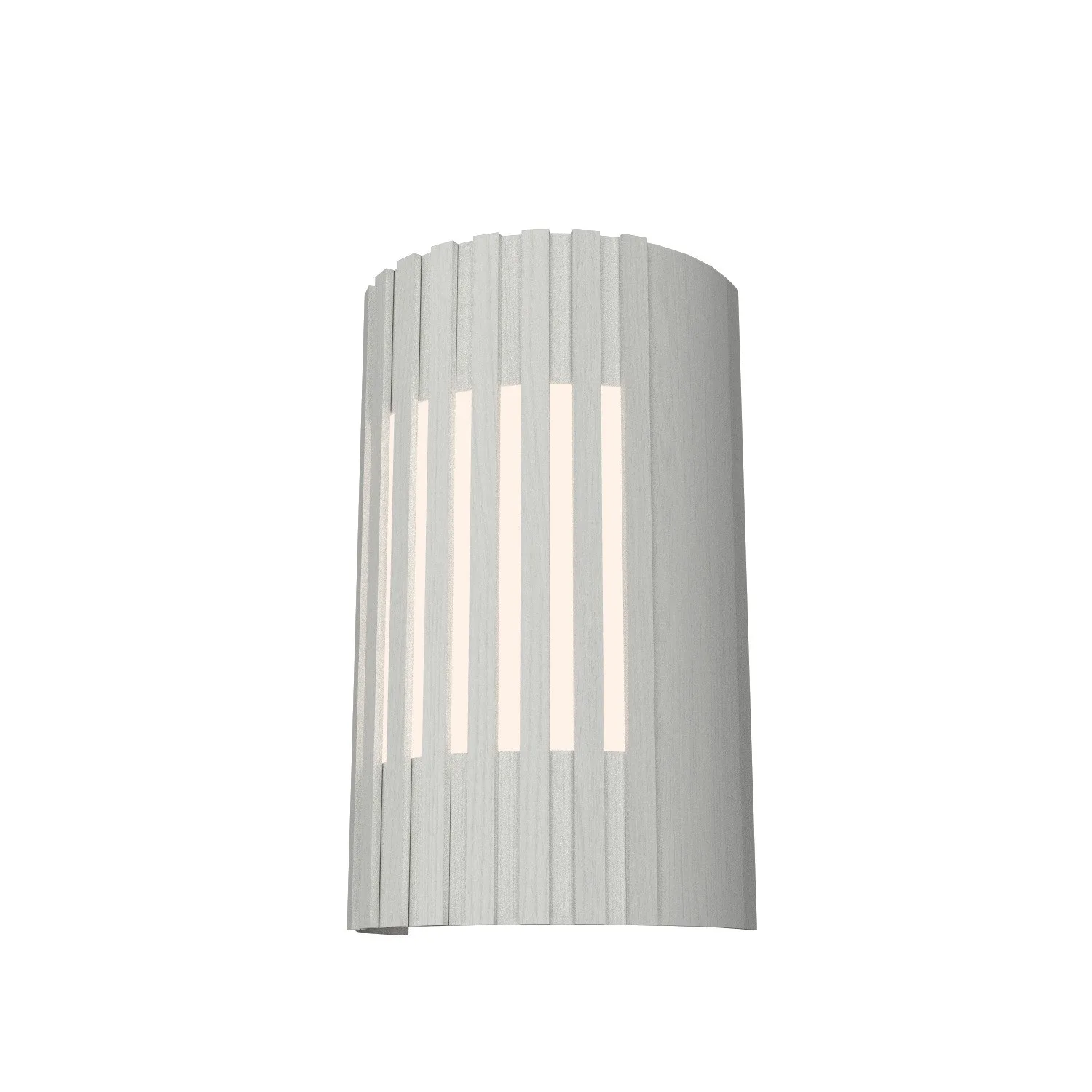 Slatted Two Light Wall Lamp in Organic White