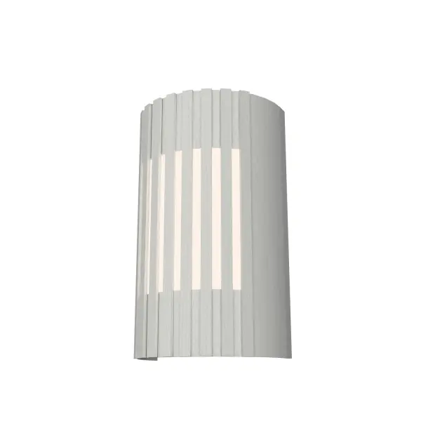 Slatted Two Light Wall Lamp in Organic White
