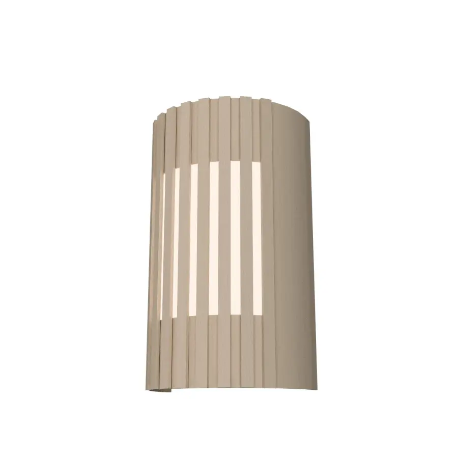 Slatted Two Light Wall Lamp in Organic Cappuccino