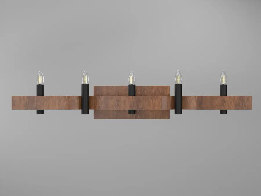 Flow Four Light Wall Lamp in Imbuia