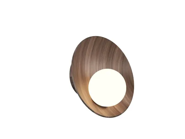 Oyster One Light Wall Lamp in American Walnut