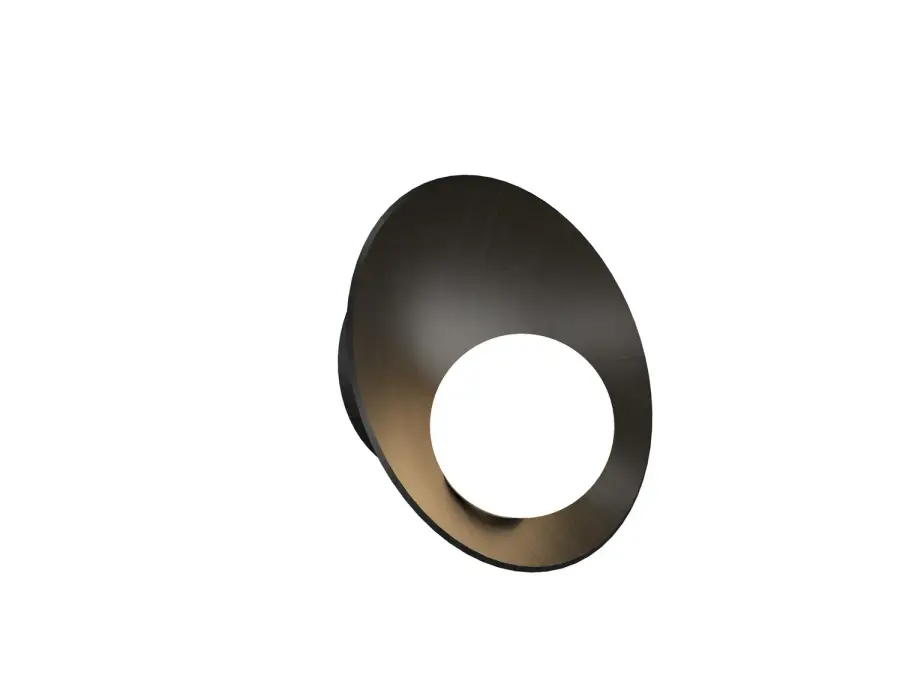 Oyster One Light Wall Lamp in Charcoal