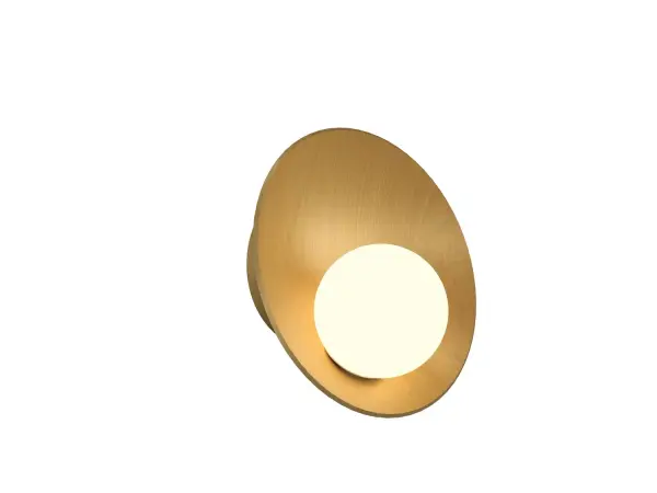 Oyster One Light Wall Lamp in Organic Gold
