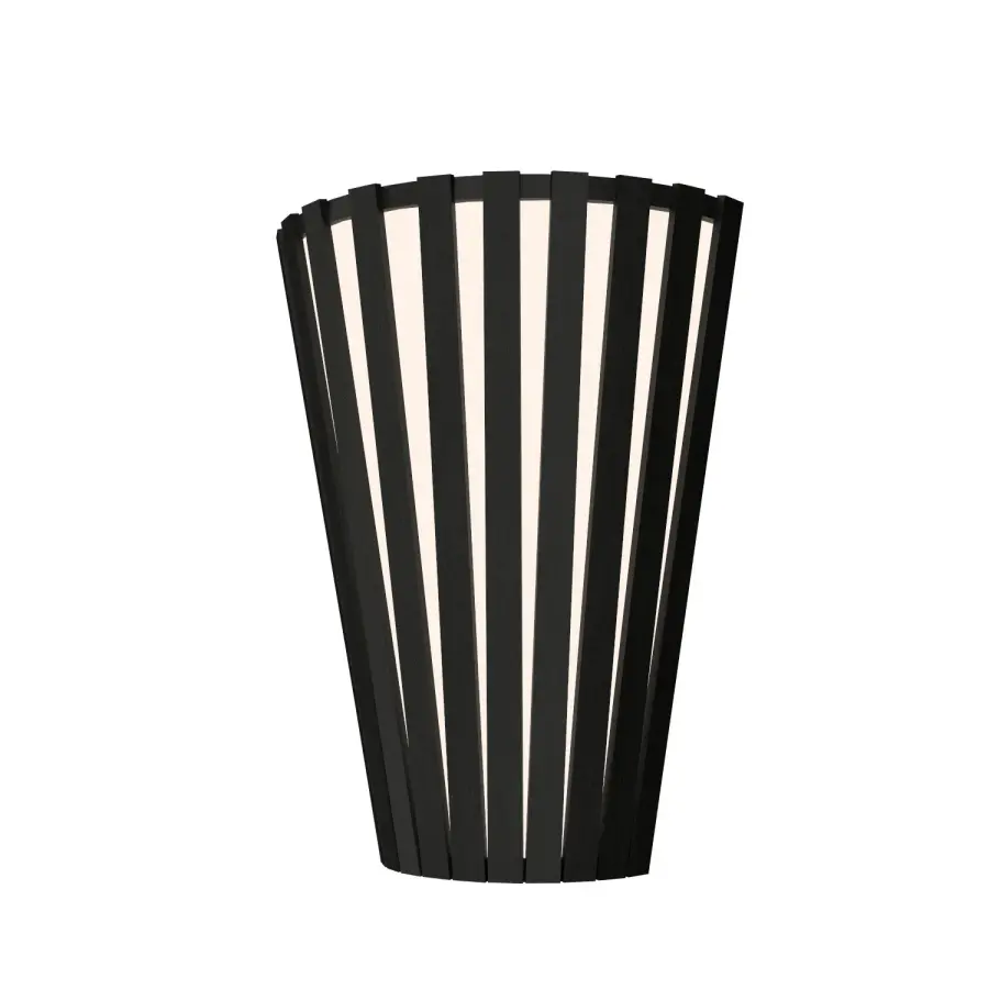 Slatted One Light Wall Lamp in Charcoal