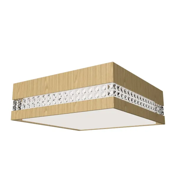 Wooden decorative luminaire with contemporary, timeless design in natural wood veneer or Italian lacquer finish. Proudly made in Brazil, combining high-end technology and the irreplaceable manual finishing. Collection: Crystals Designer: Studio Accord Finish: Sand Width: 17.72" Height: 5.91" Length: 17.72" Weight: 6.83 lb Maximum Wattage: 32.00 W Light Source: LED Light Output: 2200.00 lm Delivered Lumens: 2200.00 lm Color Temperature: 3000 K CRI: 90 Rated Average Life: 50,000 Voltage: 120.00 V Material: Wood veneer, MDF Country of Origin: Brazil Safety Listing: UL Safety Rating: Damp Connection: Hard Wired LED Manufacturer Warranty: 5 Years