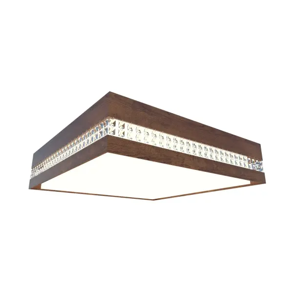 Wooden decorative luminaire with contemporary, timeless design in natural wood veneer or Italian lacquer finish. Proudly made in Brazil, combining high-end technology and the irreplaceable manual finishing. Collection: Crystals Designer: Studio Accord Finish: Imbuia Width: 21.65" Height: 5.91" Length: 21.65" Weight: 7.50 lb Maximum Wattage: 32.00 W Bulb Type: LED Bulb Base: Integrated Light Source: LED Light Output: 2200.00 lm Delivered Lumens: 2200.00 lm Color Temperature: 3000 K CRI: 90 Rated Average Life: 50,000 Voltage: 120.00 V Material: Wood veneer, MDF Country of Origin: Brazil Safety Listing: UL Safety Rating: Damp Connection: Hard Wired LED Manufacturer Warranty: 5 Years Spec Sheet Instructions