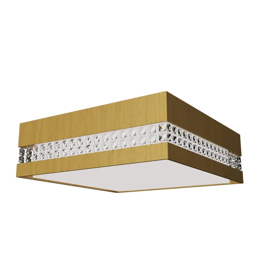 Crystals LED Ceiling Mount in Organic Gold