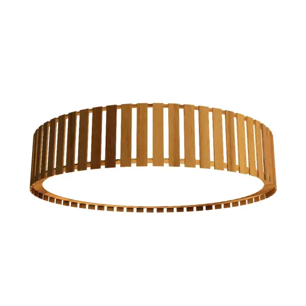 Wooden decorative luminaire with contemporary, timeless design in natural wood veneer or Italian lacquer finish. Proudly made in Brazil, combining high-end technology and the irreplaceable manual finishing. Collection: Slatted Designer: Studio Accord Finish: Teak Width: 35.43" Height: 5.91" Weight: 19.65 lb Maximum Wattage: 84.00 W Bulb Type: LED Bulb Base: Integrated Light Source: LED Light Output: 5775.00 lm Delivered Lumens: 2200.00 lm Color Temperature: 3000 K CRI: 90 Rated Average Life: 50,000 Voltage: 120.00 V Material: Wood veneer, MDF Country of Origin: Brazil Safety Listing: UL Safety Rating: Damp Connection: Hard Wired LED Manufacturer Warranty: 5 Years Spec Sheet Instructions