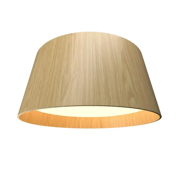 Wooden decorative luminaire with contemporary, timeless design in natural wood veneer or Italian lacquer finish. Proudly made in Brazil, combining high-end technology and the irreplaceable manual finishing. Collection: Conical Designer: Studio Accord: Bruno Diego Felippe Finish: Sand Width: 29.53" Height: 13.78" Maximum Wattage: 36.00 W Light Source: LED Light Output: 2475.00 lm Delivered Lumens: 1650.00 lm Color Temperature: 3000 K CRI: 90 Rated Average Life: 50,000 Voltage: 120.00 V Material: Wood veneer, MDF Country of Origin: Brazil Safety Listing: UL Safety Rating: Damp Connection: Hard Wired LED Manufacturer Warranty: 5 Years