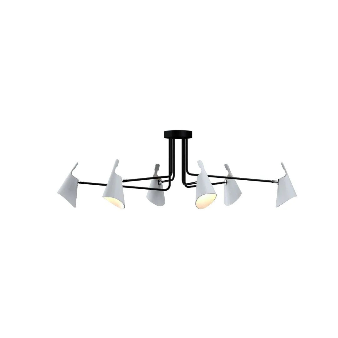 Balance Six Light Ceiling Mount in Organic White
