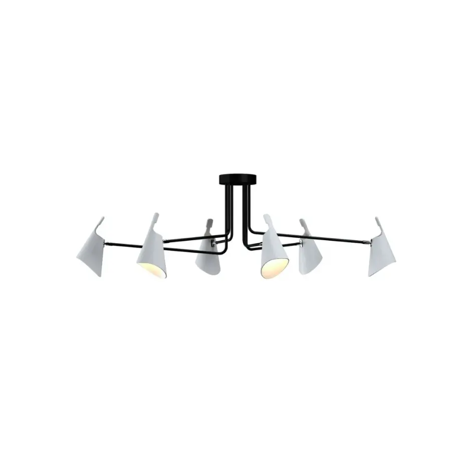 Balance Six Light Ceiling Mount in Organic White