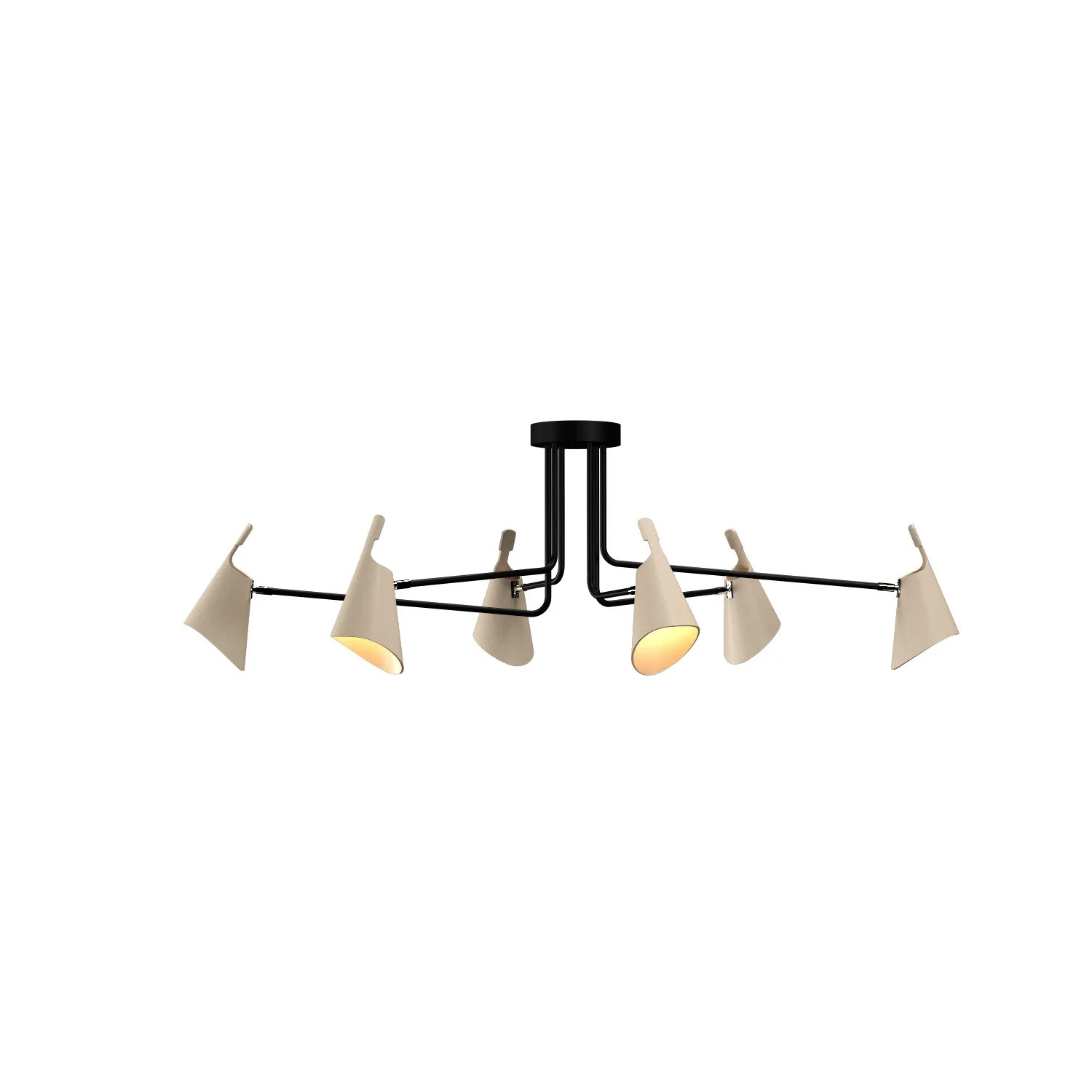 Balance Six Light Ceiling Mount in Organic Cappuccino