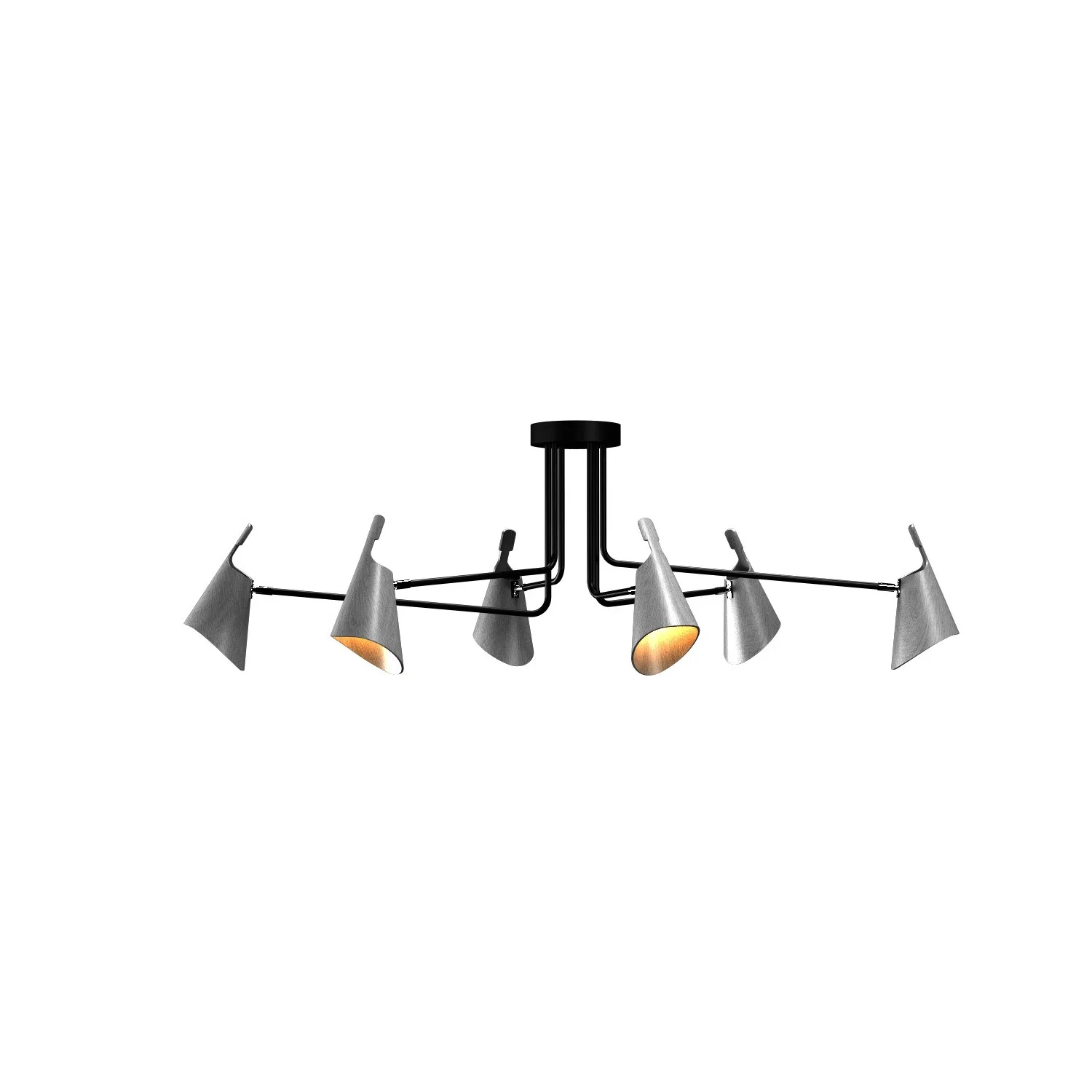 Balance Six Light Ceiling Mount in Organic Grey
