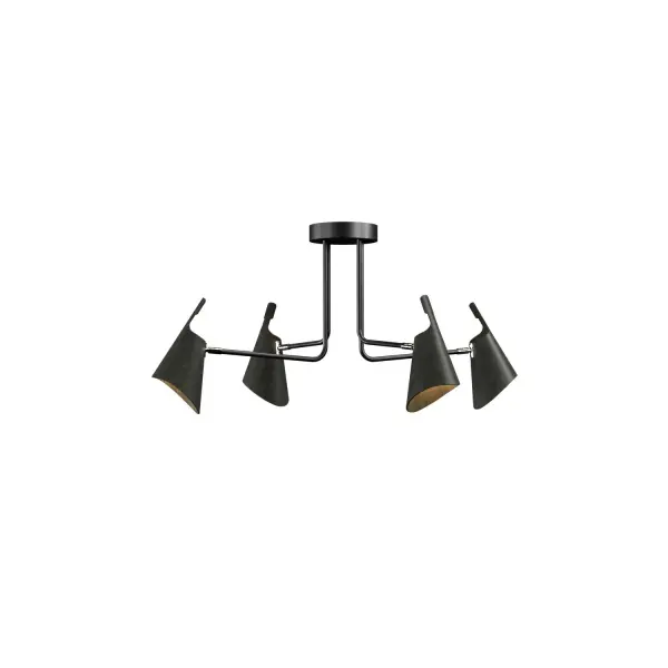 Balance Four Light Ceiling Mount in Organic Black