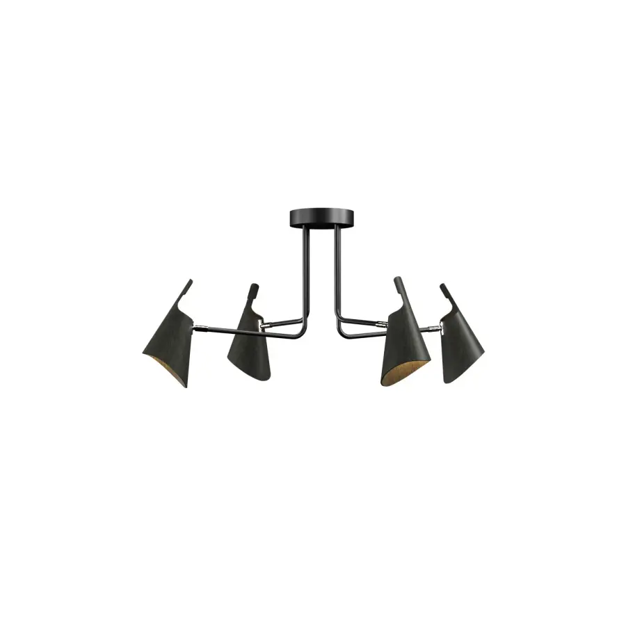Balance Four Light Ceiling Mount in Organic Black