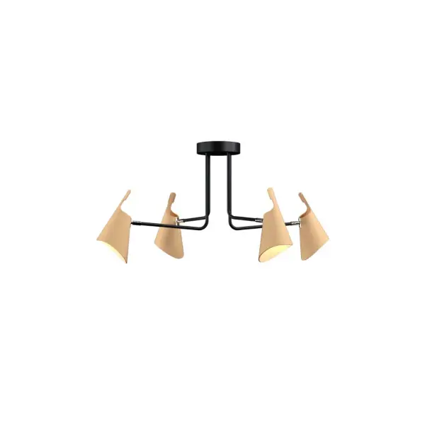 Balance Four Light Ceiling Mount in Organic Cappuccino