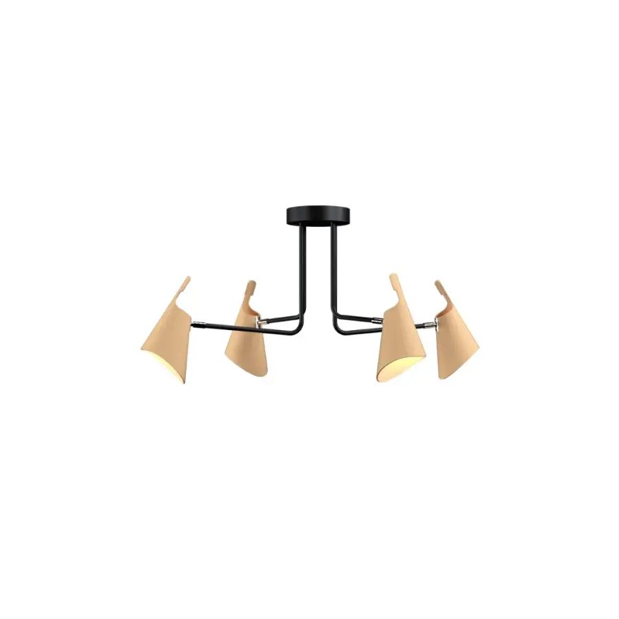 Balance Four Light Ceiling Mount in Organic Cappuccino