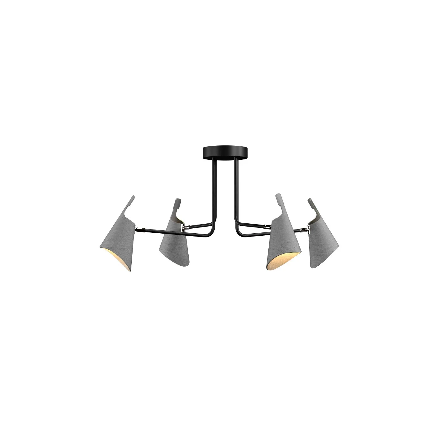 Balance Four Light Ceiling Mount in Organic Grey