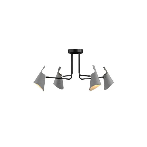 Balance Four Light Ceiling Mount in Organic Grey