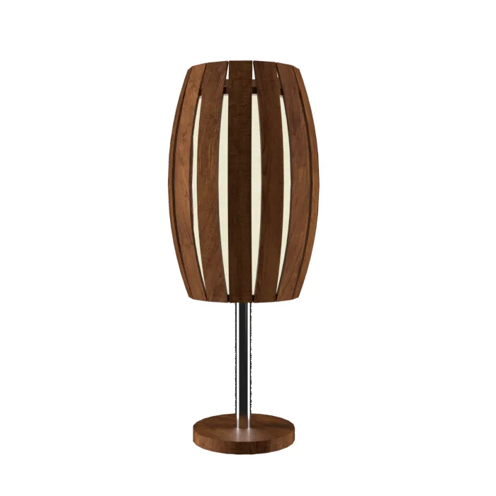Barrel One Light Table Lamp in Imbuia